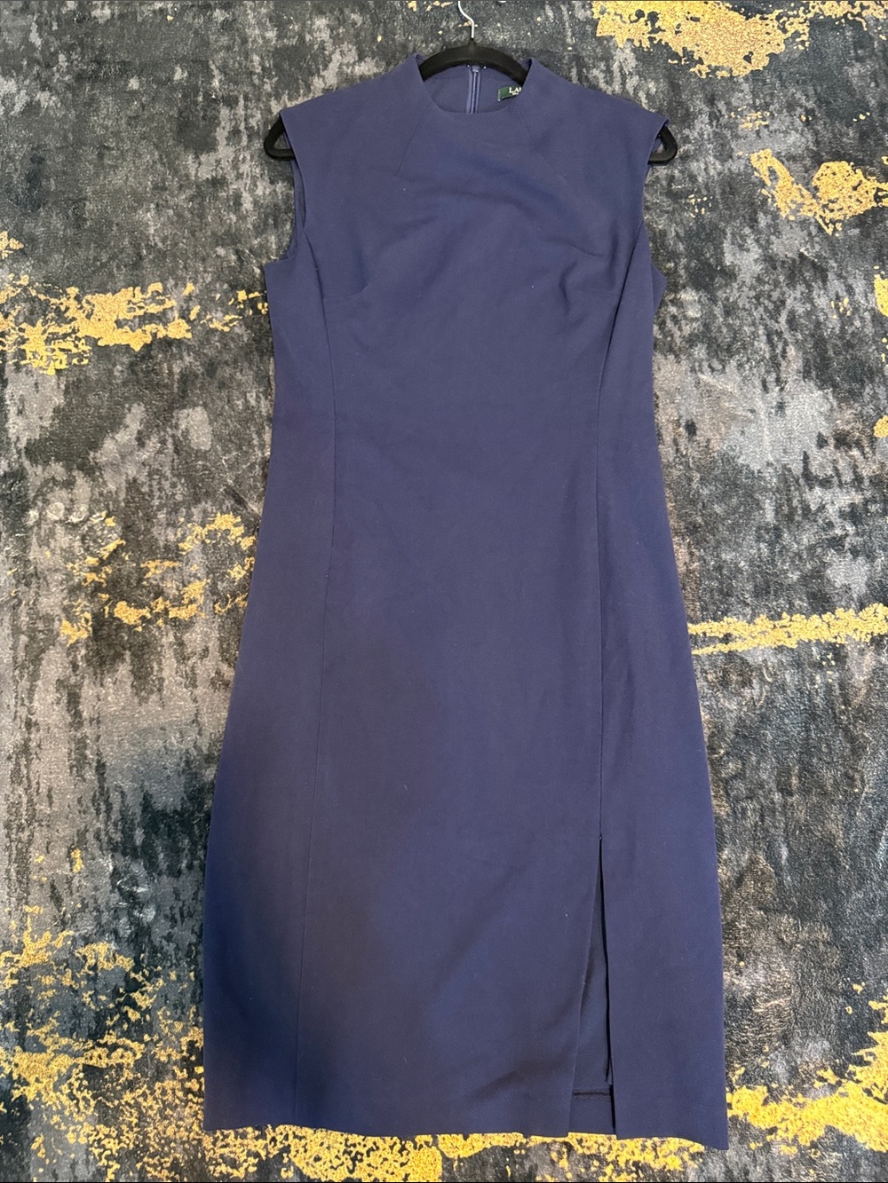 Ralph Lauren Navy Cap-Sleeve Sheath Dress